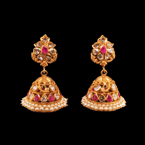 Traditional Poornima Polki Jhumkas