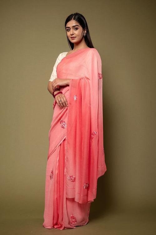 Viscose Chiffon Resham Work Saree