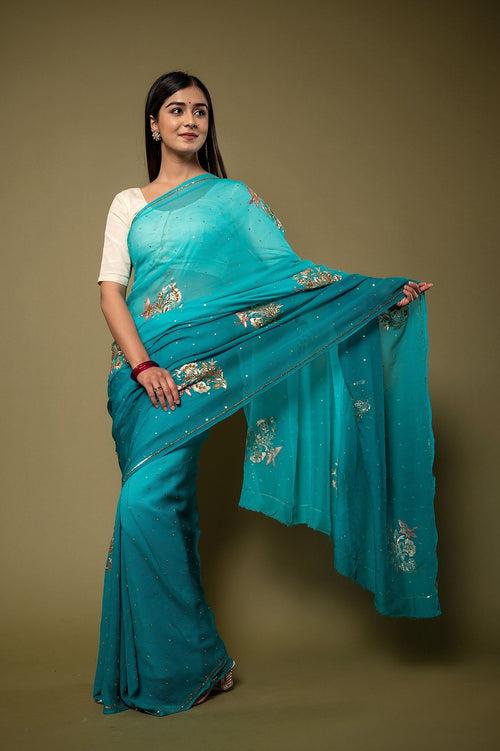 Viscose Chiffon Saree