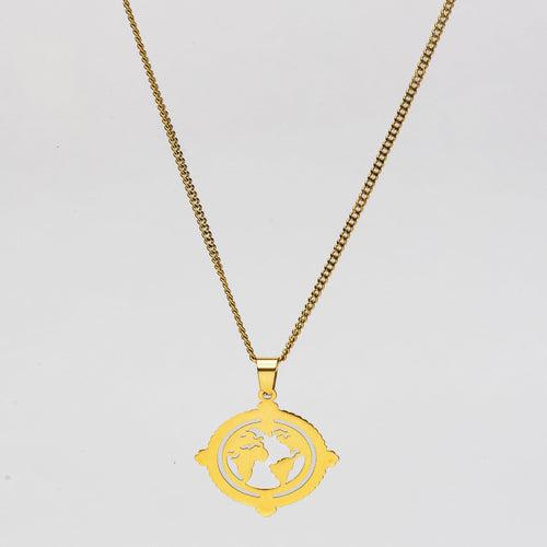 GLOBE (GOLD) Pendant+ Chain