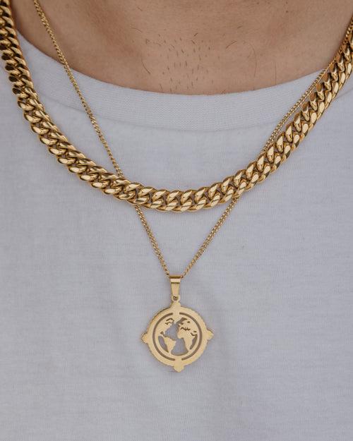 GLOBE (GOLD) Pendant+ Chain