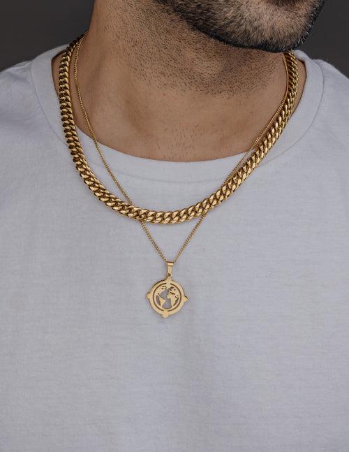 GLOBE (GOLD) Pendant+ Chain