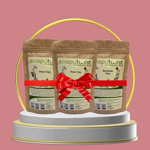 Green Clay | Rose Clay | Bentonite Clay Combo Pack