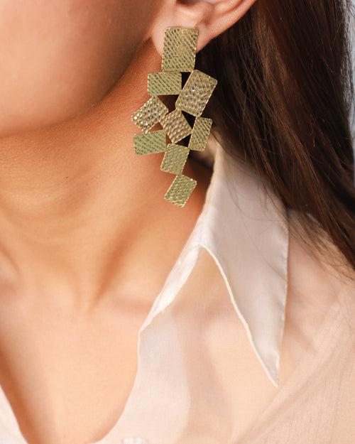 Brass - Etched Earrings