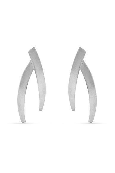 Silver - Crescent Earrings