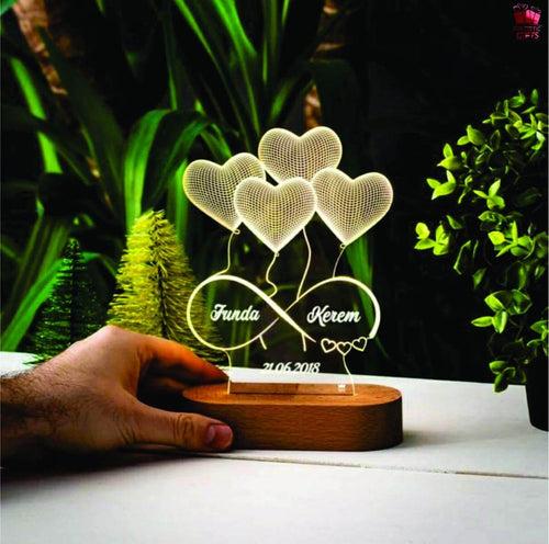 Personalised Infinity heart light with name