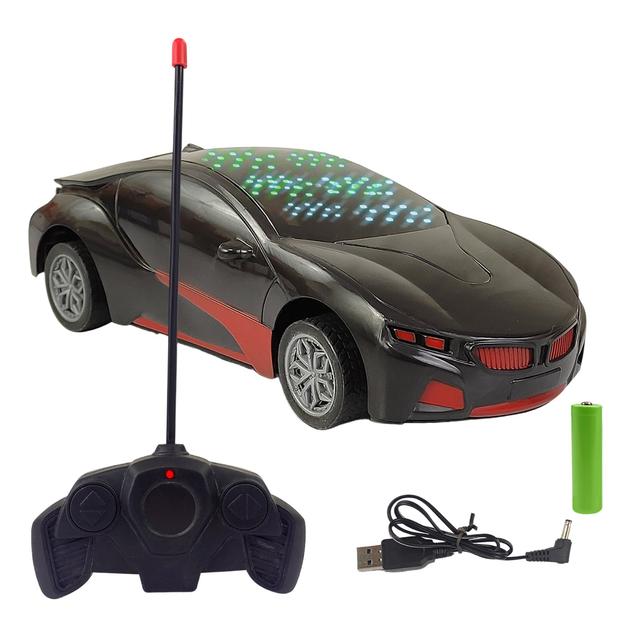 NHR Chargeable 3D Remote Control Lighting Famous Car for Kids, (Red & Black)