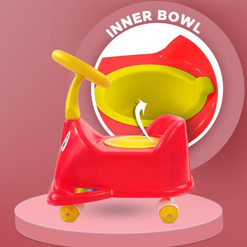 NHR Car-Style Baby Potty Seat with Wheels (Choose Any Color)