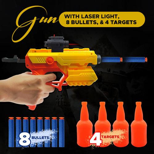 NHR Foam Blaster Gun with 8 Suction Dart Bullets & 4 Shooting Targets for Kids