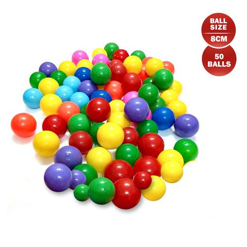 NHR Premium Colorful Plastic Balls for Fun: Set of 50, Multicolor