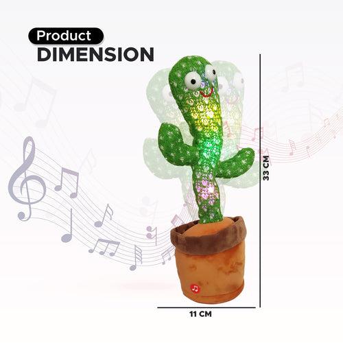 NHR Dancing Cactus Talking Toy Rechargeable Wriggle & Singing Recording Repeat- Multicolour