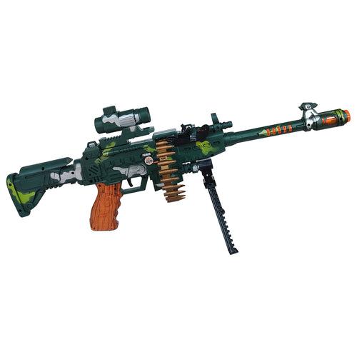 NHR Machine Gun Toy with Laser Light, Sound Effects, Scope & Stand for Kids