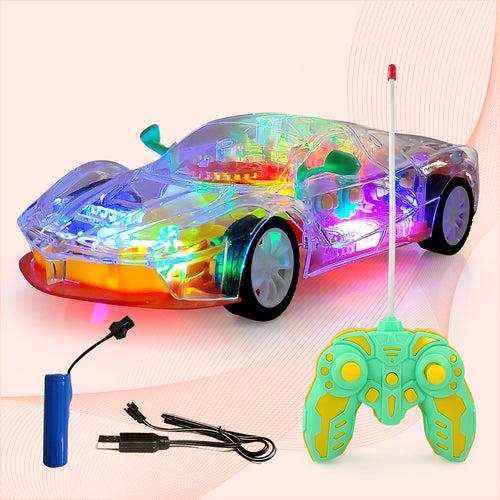 NHR Transparent Musical Car with 3D Lights (Multicolor)
