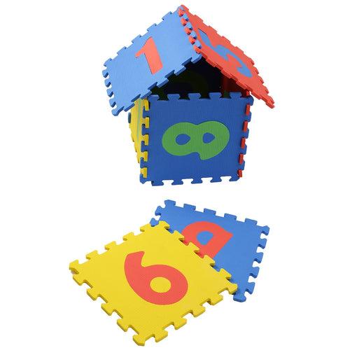 NHR Colorful Interlocking Kids Play Puzzle Style Mat with Pop Out Numbers in Words and Images (10 Pieces)