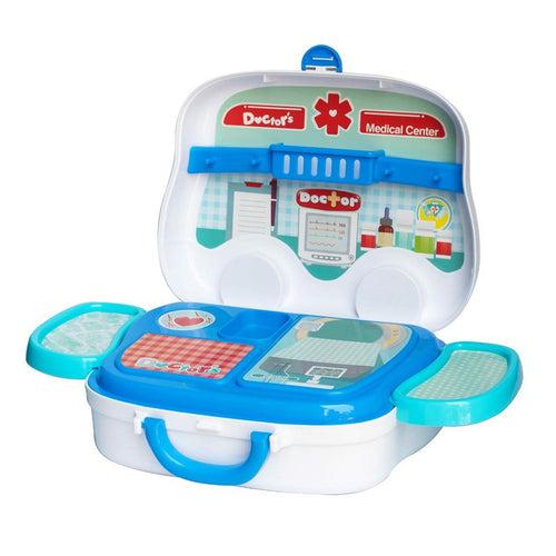 NHR Doctor Set Toy with Portable Medical Clinic Suitcase & Equipment's -14 pcs- Multi color