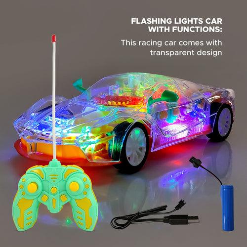 NHR Transparent Musical Car with 3D Lights (Multicolor)