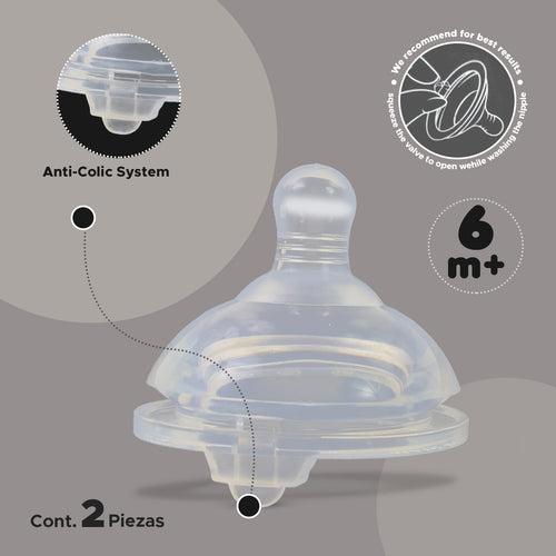 PUR Gentle Touch Wide Neck Silicone Nipple (L Size, Pack of 2)