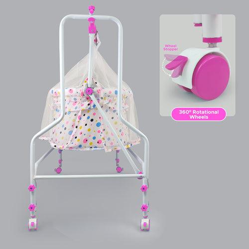 NHR Premium Baby Cradle with Mosquito Net (Choose Any Color)