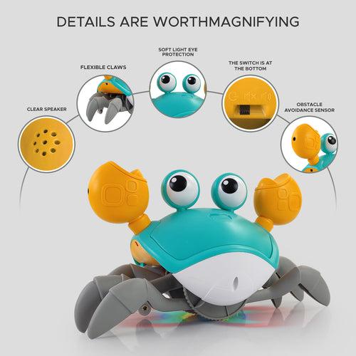 NHR Crawling Crab Baby Musical Kids Toy with LED Lights & Rechargeable Battery | Interactive Early Learning and Entertainment Toys for Kids Toddlers & Infants(Blue)