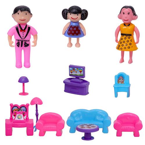 NHR 18Pcs Musical Foldable Doll House with Furniture for Kids