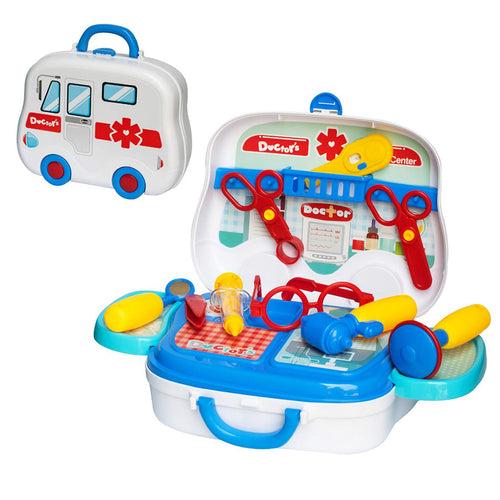 NHR Doctor Set Toy with Portable Medical Clinic Suitcase & Equipment's -14 pcs- Multi color