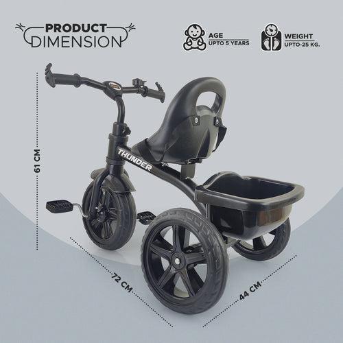 Dash Thunder 2-in-1 Kids Tricycle: Parental Handle, Back Rest (Choose Any Color)