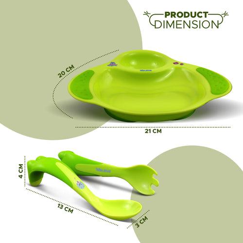 PUR Walrus Plate Set for Baby (Green)