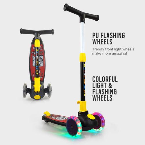 NHR Smart Kick Scooter, Adjustable Height with LED Wheels (Choose Any Color)