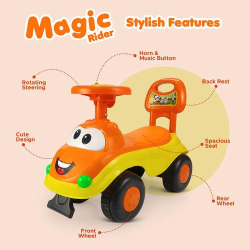 NHR Magic Rider Push Car Ride-On for Kids with Fun, Safe, and Entertaining Ride Music 1-3 Year