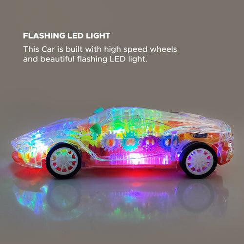 NHR Transparent Musical Car with 3D Lights (Multicolor)