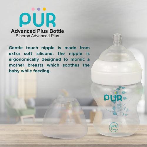 PUR Anti Colic Feeding Bottle for Baby (150ml, White)