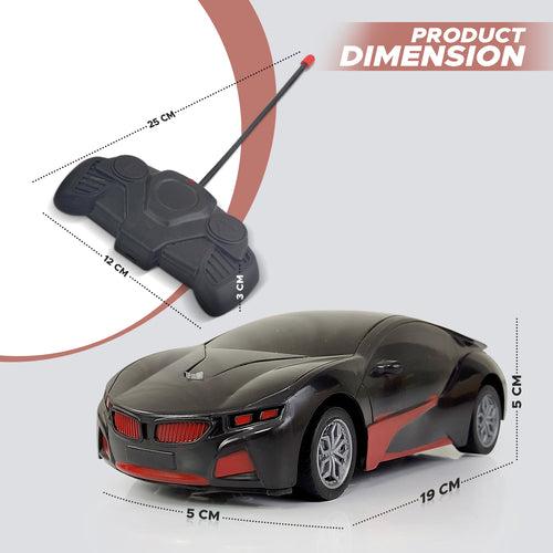 NHR Chargeable 3D Remote Control Lighting Famous Car for Kids, (Red & Black)
