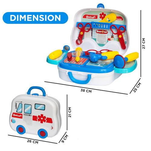 NHR Doctor Set Toy with Portable Medical Clinic Suitcase & Equipment's -14 pcs- Multi color