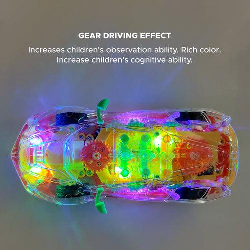 NHR Transparent Musical Car with 3D Lights (Multicolor)