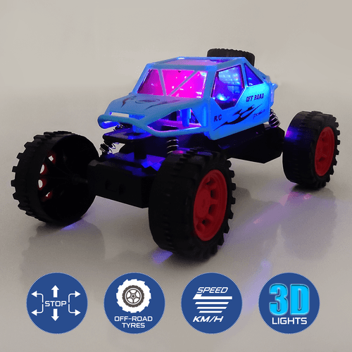 NHR Off-Road Rock Crawler: 3D Light RC Monster Truck for Kids (Choose Any Color)