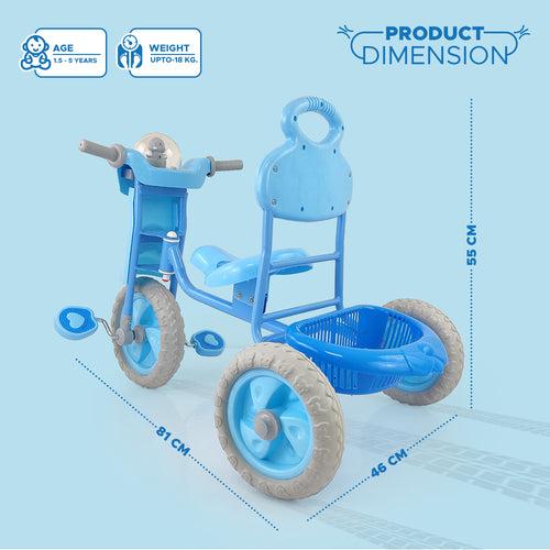 Dash Vega Musical Tricycle with Storage Basket and Lights (Choose Any Color)