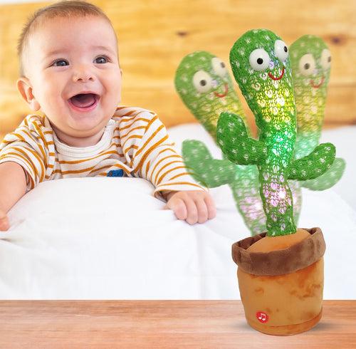 NHR Dancing Cactus Talking Toy Rechargeable Wriggle & Singing Recording Repeat- Multicolour