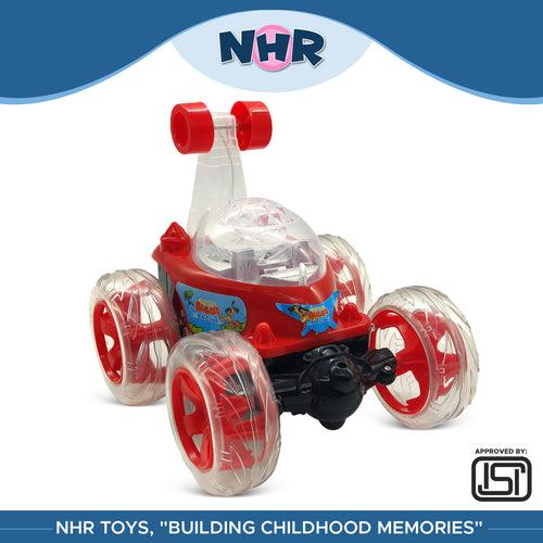 NHR Ben 10 Stunt Car: 360° Rotating RC with Lights for Kids (Choose Any Color)