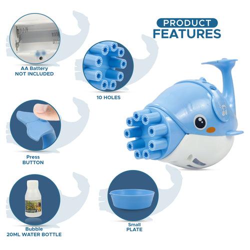 NHR Dolphin Bubble Gun, Electric Bubble Maker (Choose Any Color)