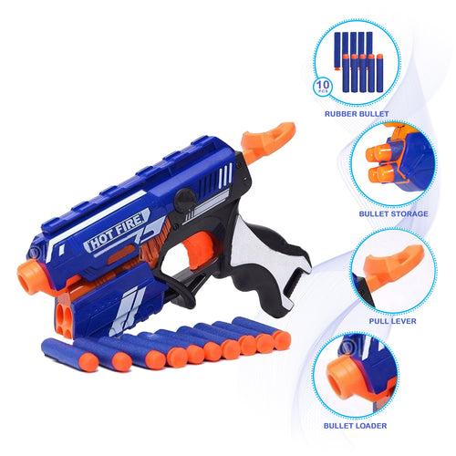 NHR Foam Blaster Gun Toy, (10 Foam Bullets and 10 Suction Dart Bullets) Multicolor