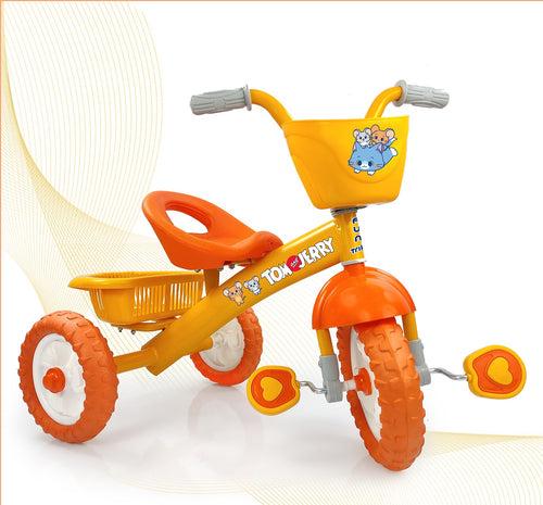 Tom & Jerry Funtrike, Kids Tricycle with Storage Basket (Orange)