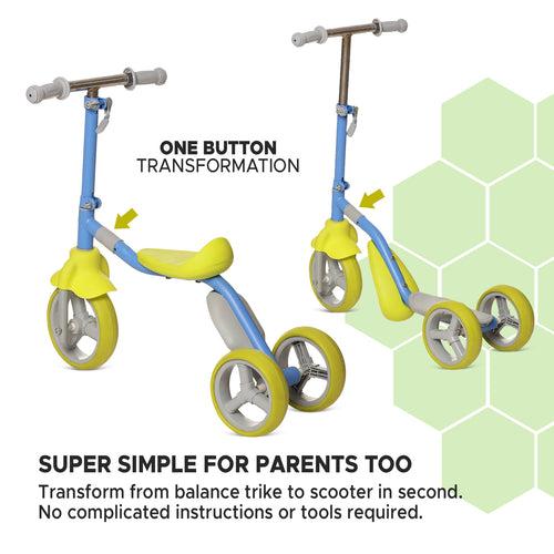 Dash Slick 2-in-1 Kids Scooter: Foldable, Height Adjustable (Choose Any Color)