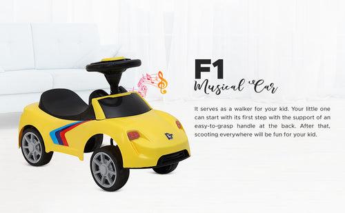 Dash F1 Ride on Car for Kids, Baby car - Yellow