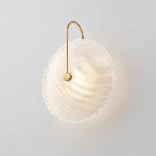 Gold Frost Glass Modern LED Drum Wall Lamp Bedside Light - Warm White