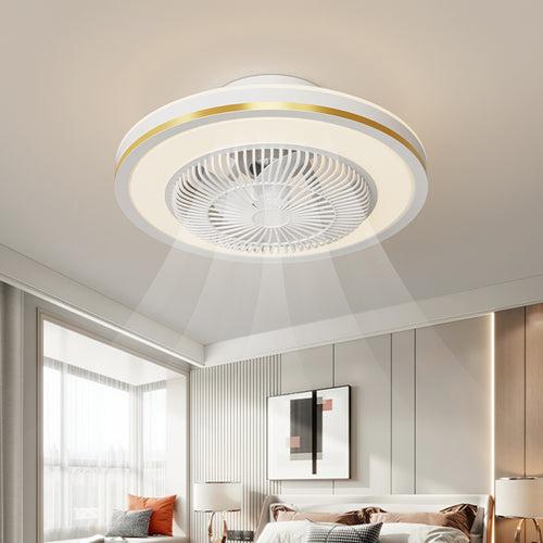 500 MM Round Gold Mesh Ceiling Light with Fan LED Chandelier - Warm White