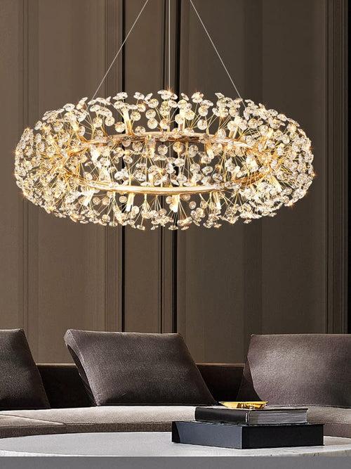 Crystal Design Glass Modern LED Chandelier 800 MM Ring - Warm White