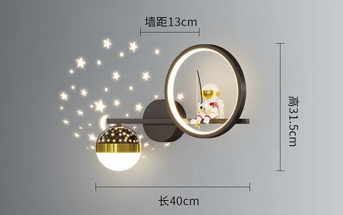 Modern Black LED Wall Lamp with Star Pojection - Warm White