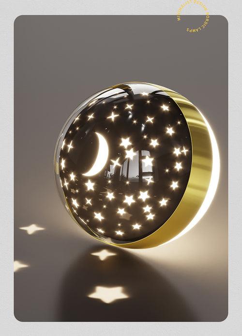 Modern Black LED Wall Lamp with Star Pojection - Warm White