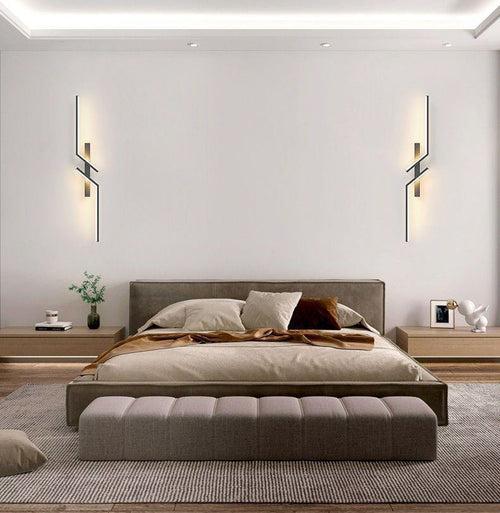 600 MM LED Black Coated Long Zig Zac Wall Light - Warm White