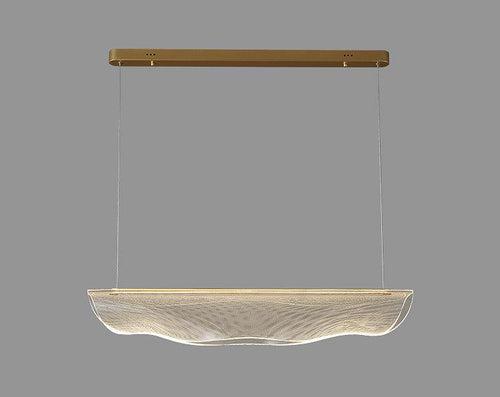 Gold Acrylic LED Chandelier 900MM Long with Curv Acrylic Light - Warm White